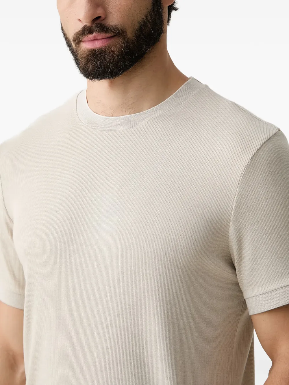 Joop! Ribgebreid T-shirt Beige