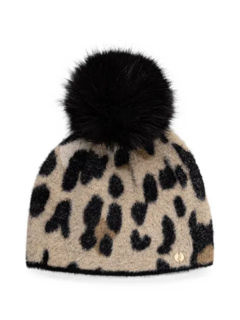 Joseph Ribkoff gorro con estampado de leopardo y pompón