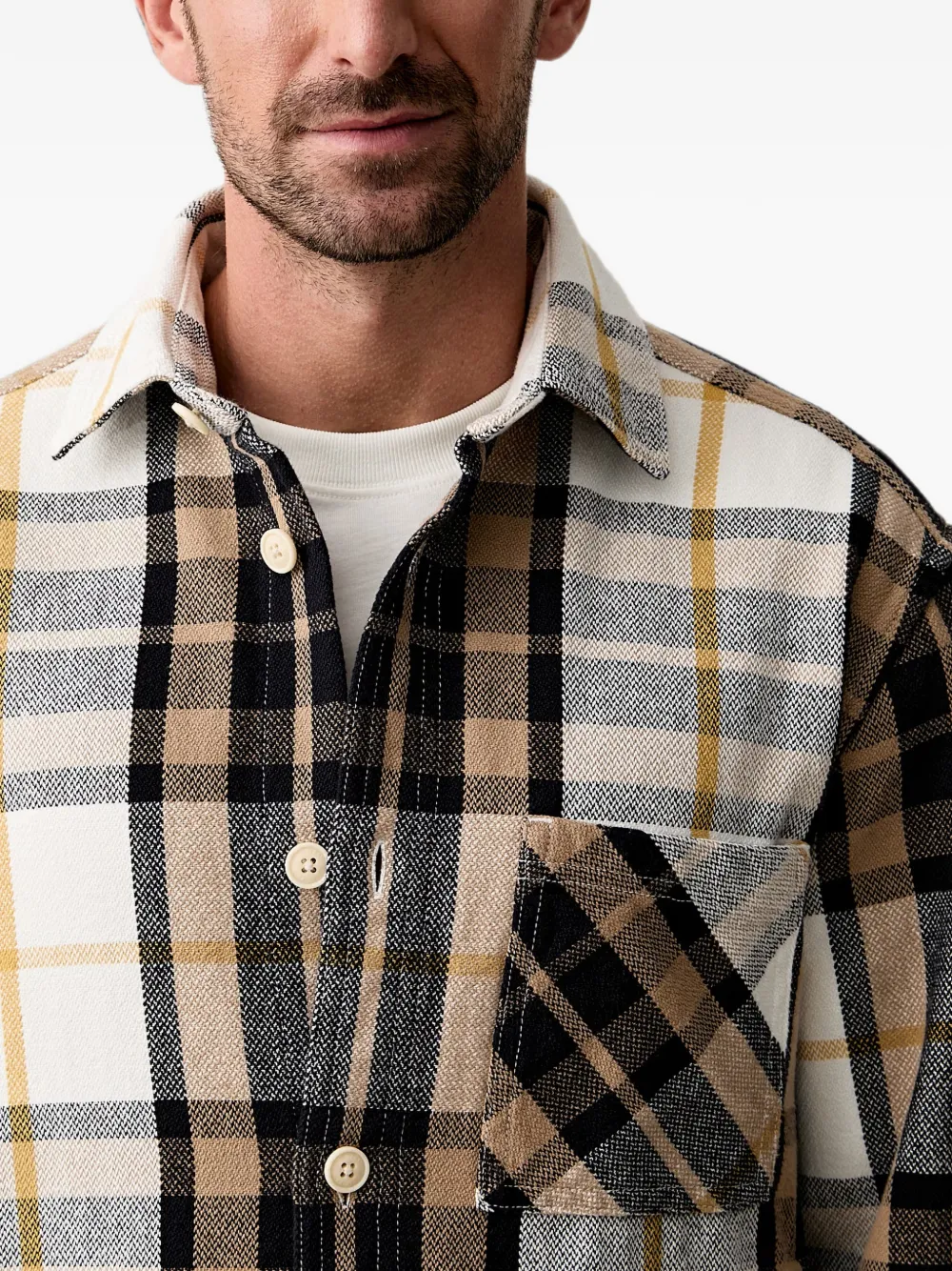 Joop! check-pattern patch-pocket jacket Wit