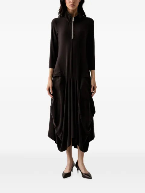 Joseph Ribkoff quarter-zip draped midi dress