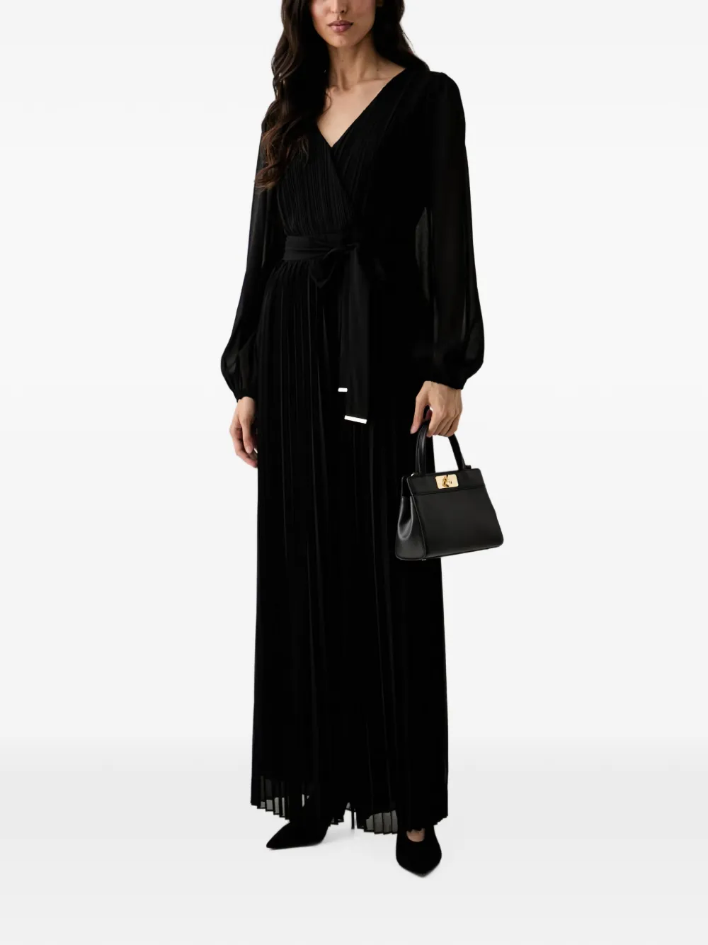 Joseph Ribkoff pleated belted jumpsuit - Schwarz