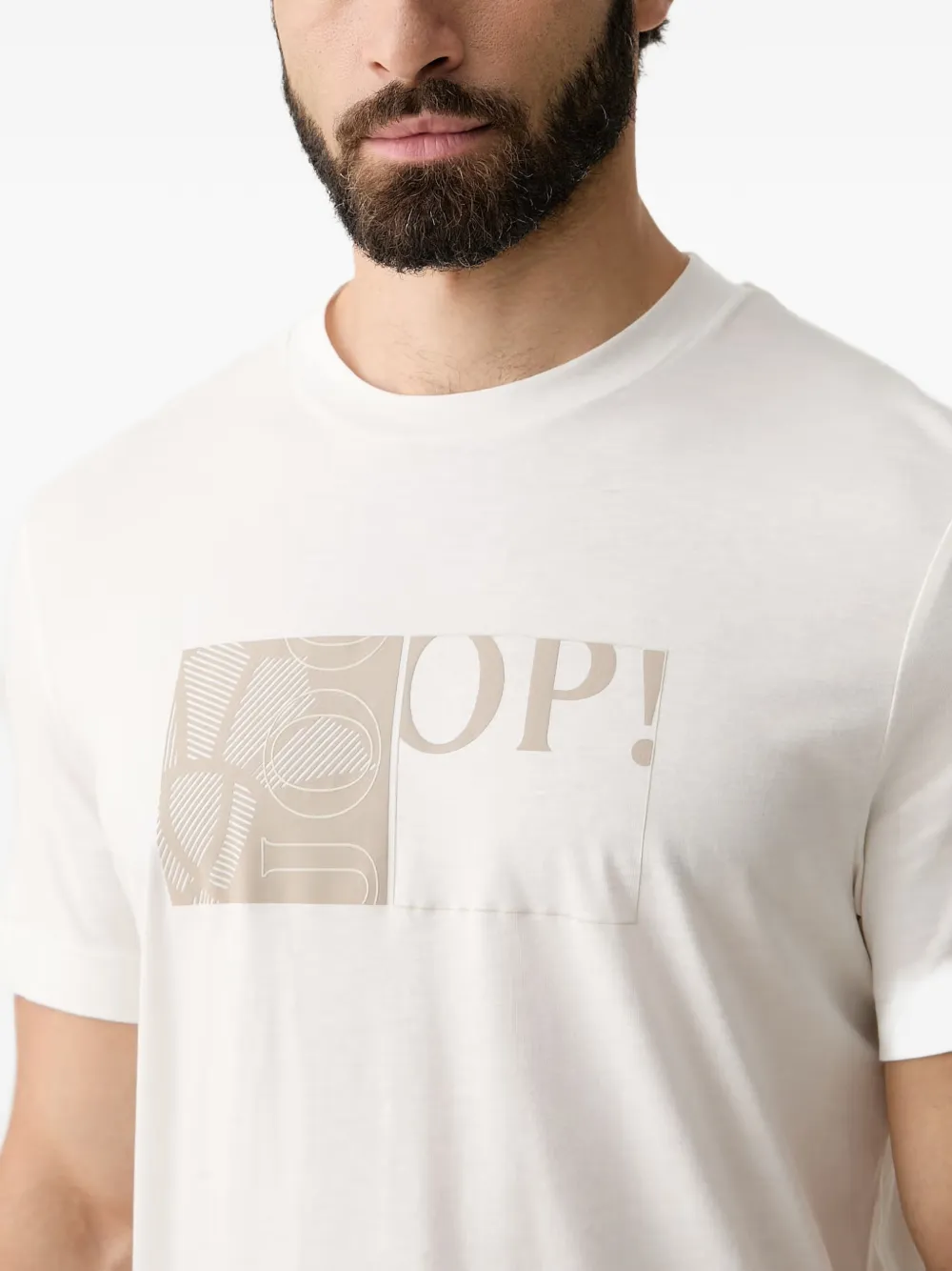 Joop! T-shirt met logoprint met ronde hals Wit