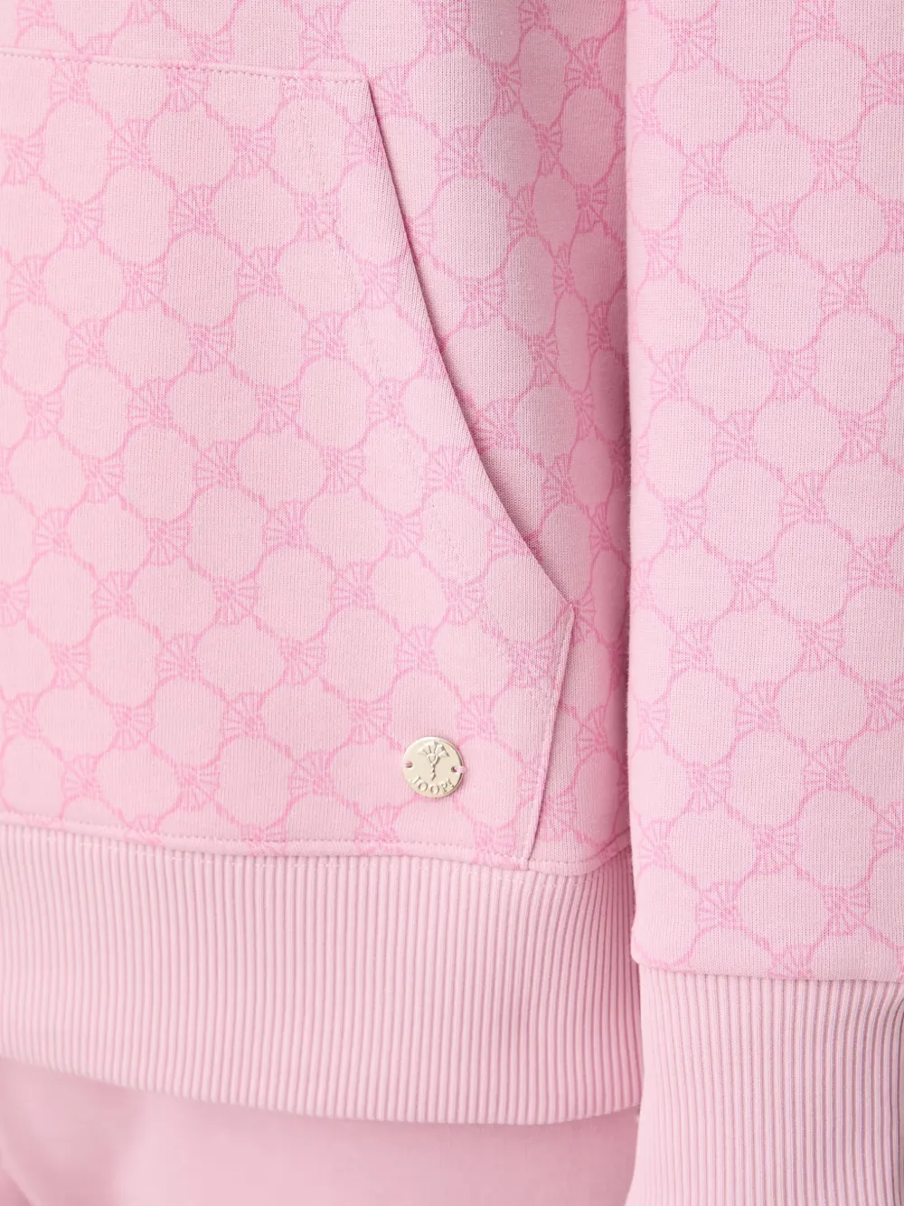 Joop! Hoodie met geborduurd logo en korenbloem-patroon Roze