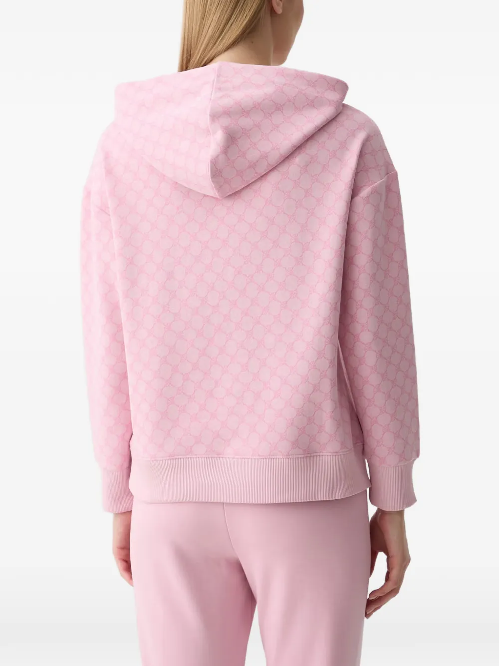 Joop! Hoodie met geborduurd logo en korenbloem-patroon Roze