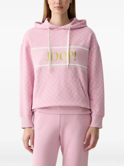 Joop! cornflower-pattern logo-embroidered hoodie