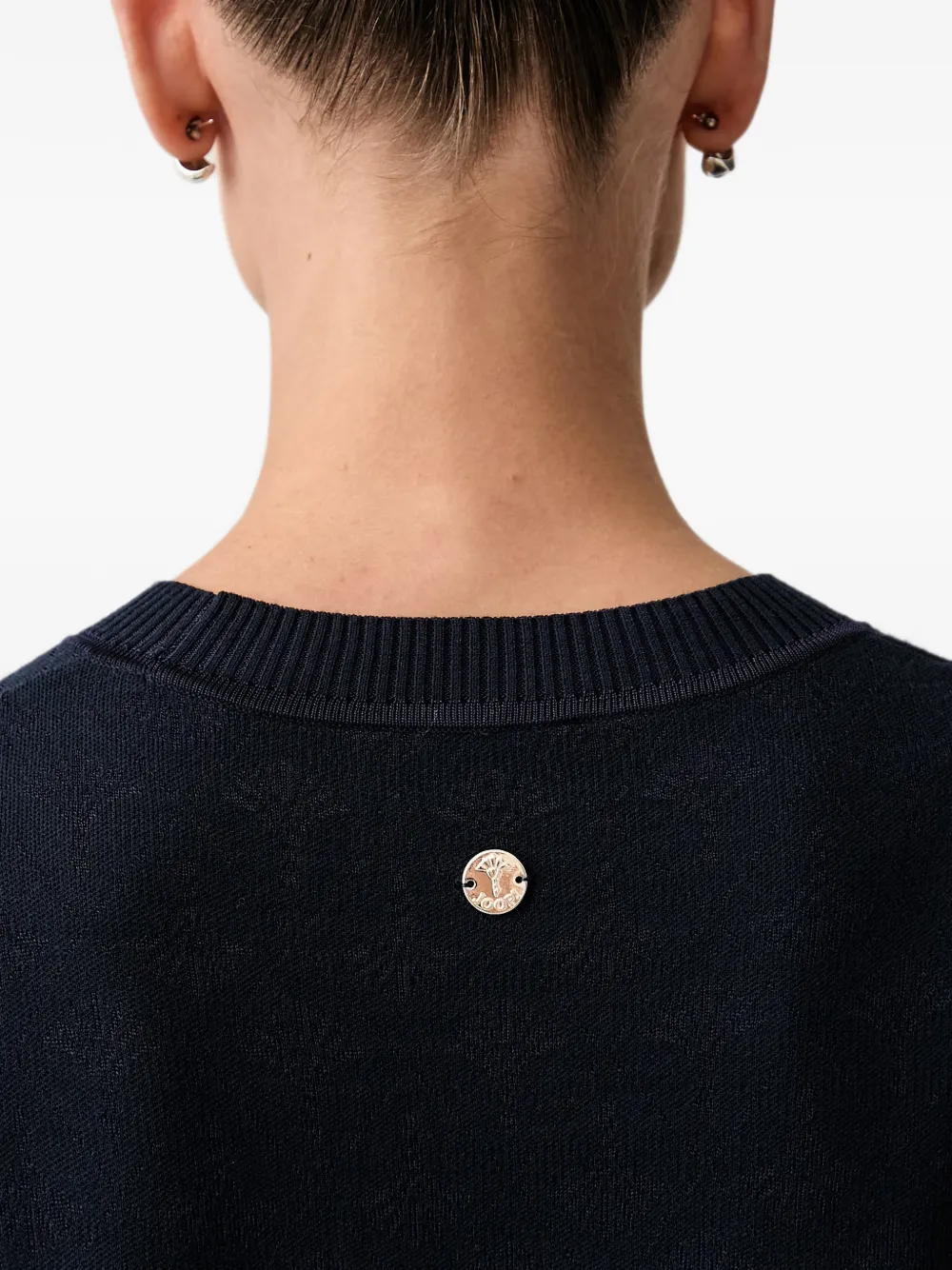 Joop! button-detail short-sleeve midi dress Blauw