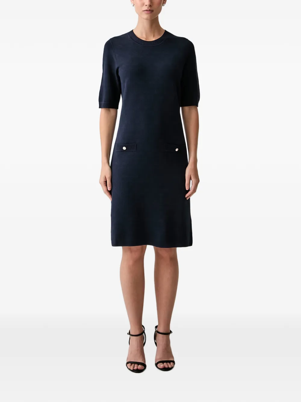 Joop! button-detail short-sleeve midi dress Blauw