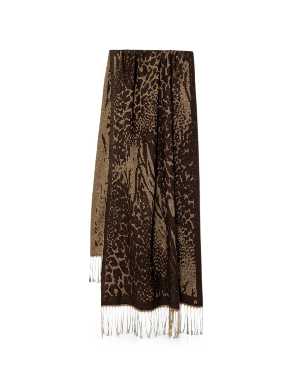 Joseph Ribkoff animal-print fringed scarf - Marrone