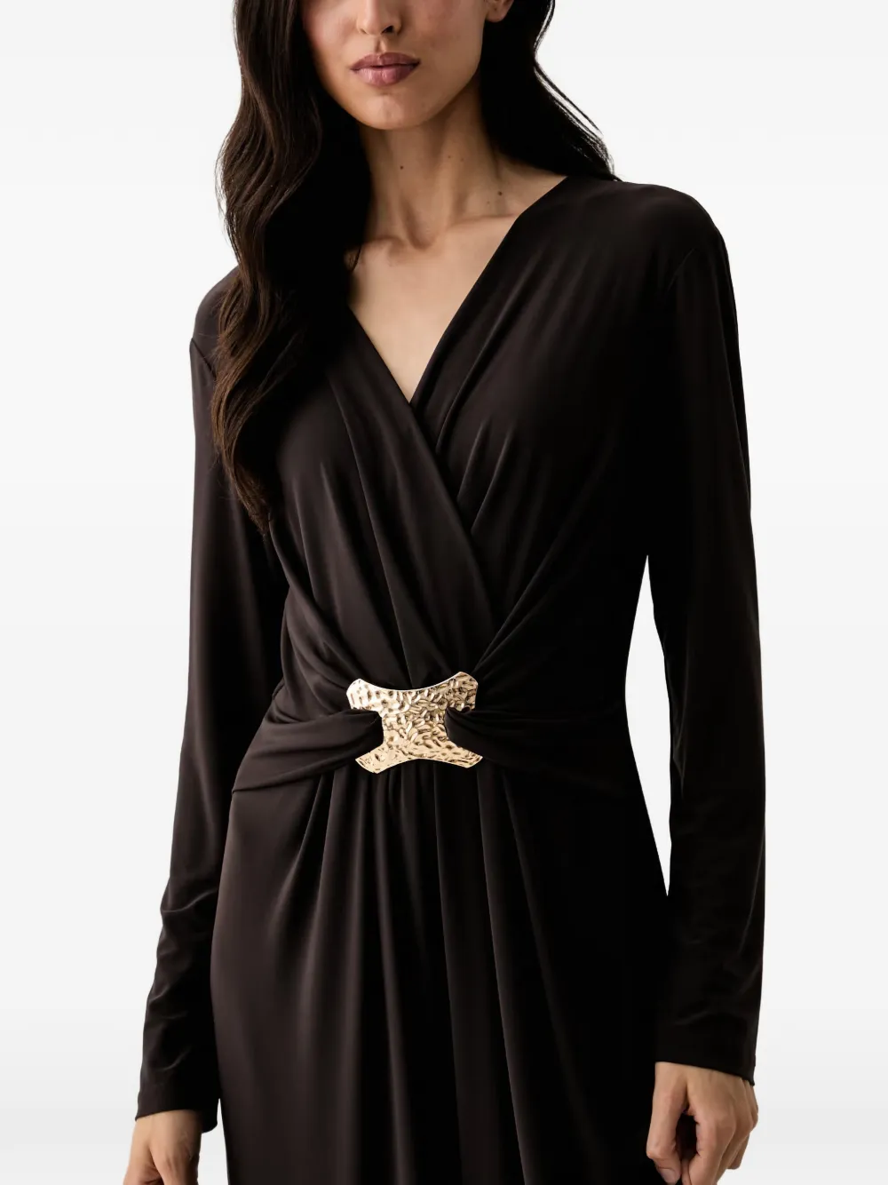 Joseph Ribkoff Jumpsuit met gehamerde gesp Bruin