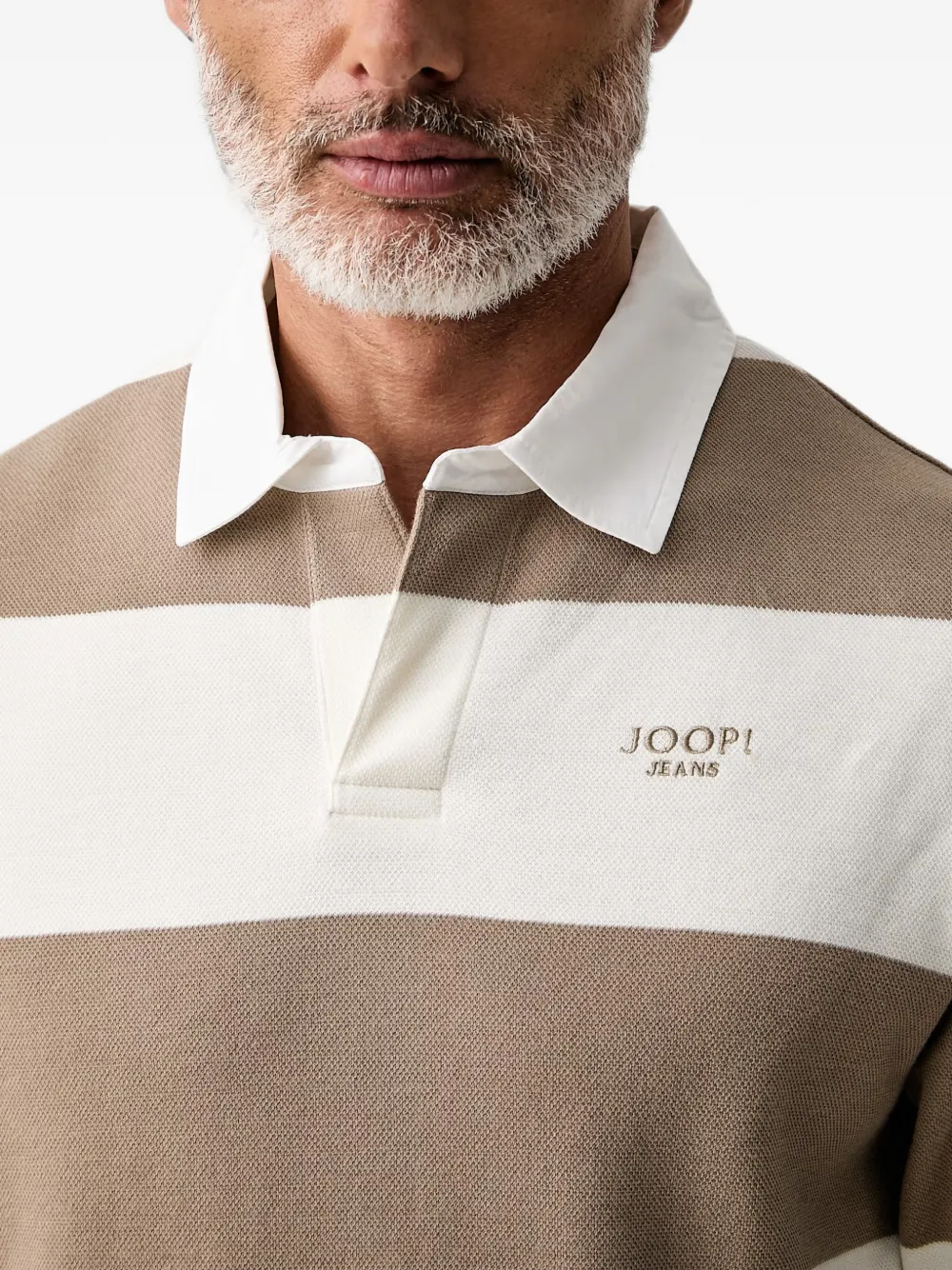 Joop! Gestreept poloshirt Beige