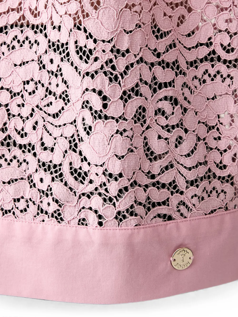Joop! Blouse met korte mouwen en kanten laag Roze