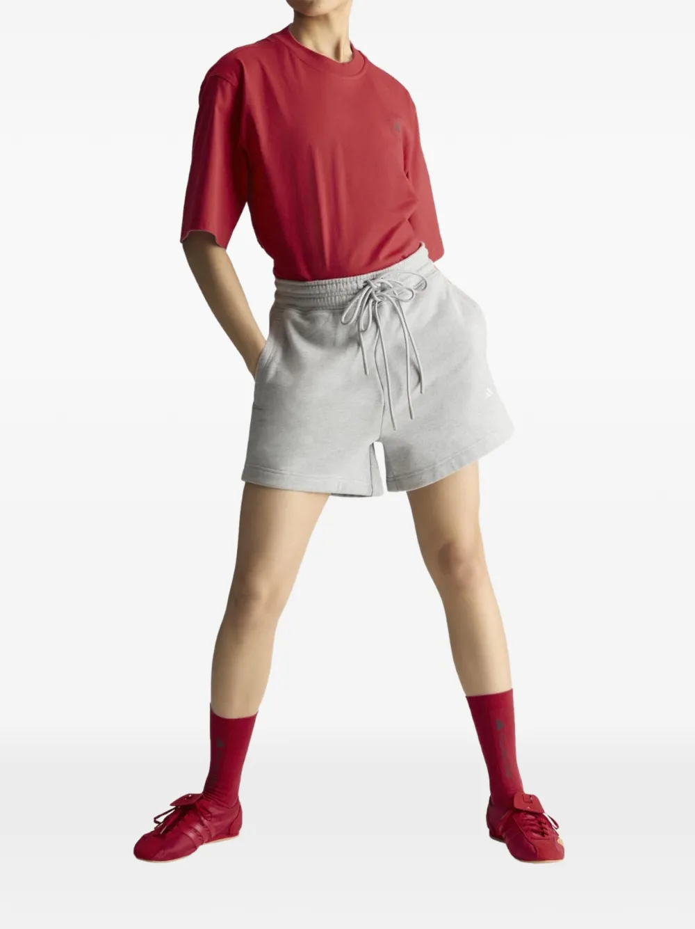 adidas by Stella McCartney T-shirt met logoprint Rood