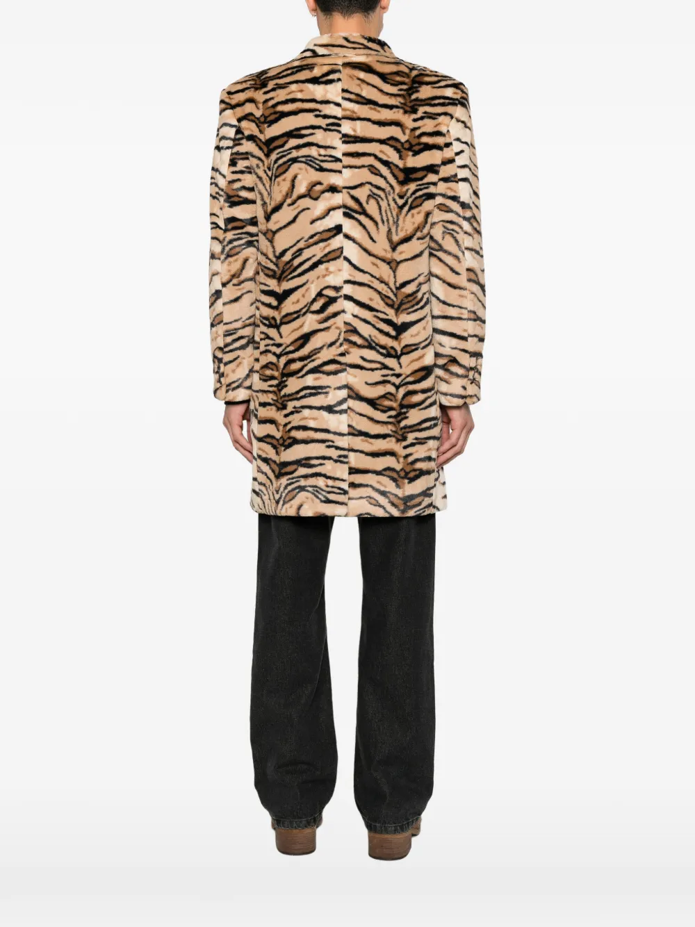 Reveres 1949 Jas met gekerfde revers en tijger-print Beige