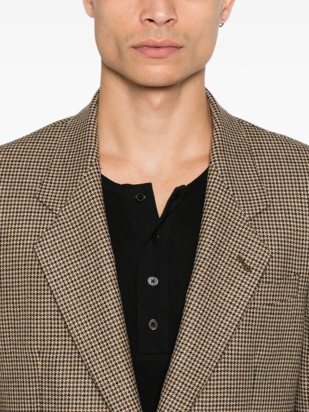 Reveres 1949 Blazer met pied-de-poule print Bruin
