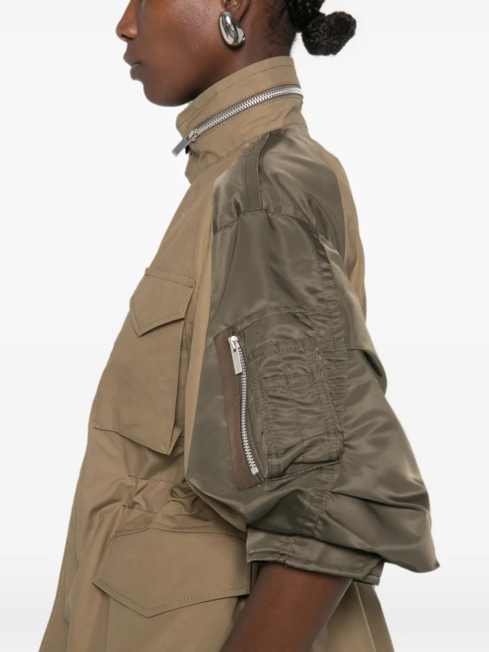 sacai Jack met trekkoordtaille Groen