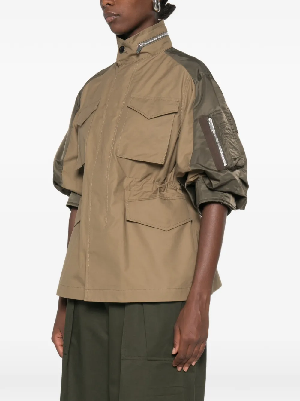 sacai Jack met trekkoordtaille Groen