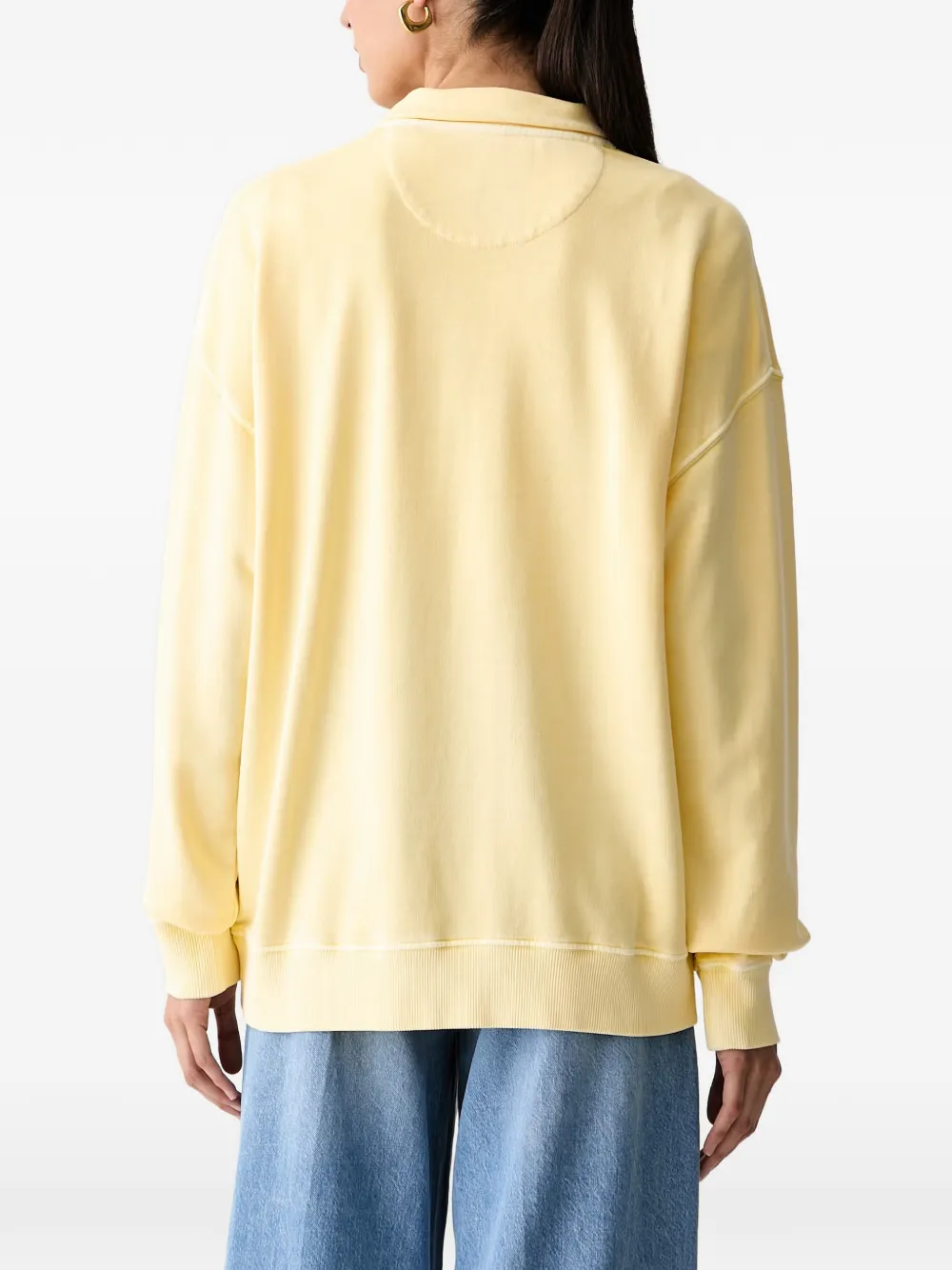Gant Trui met geborduurd logo en kwartrits Geel