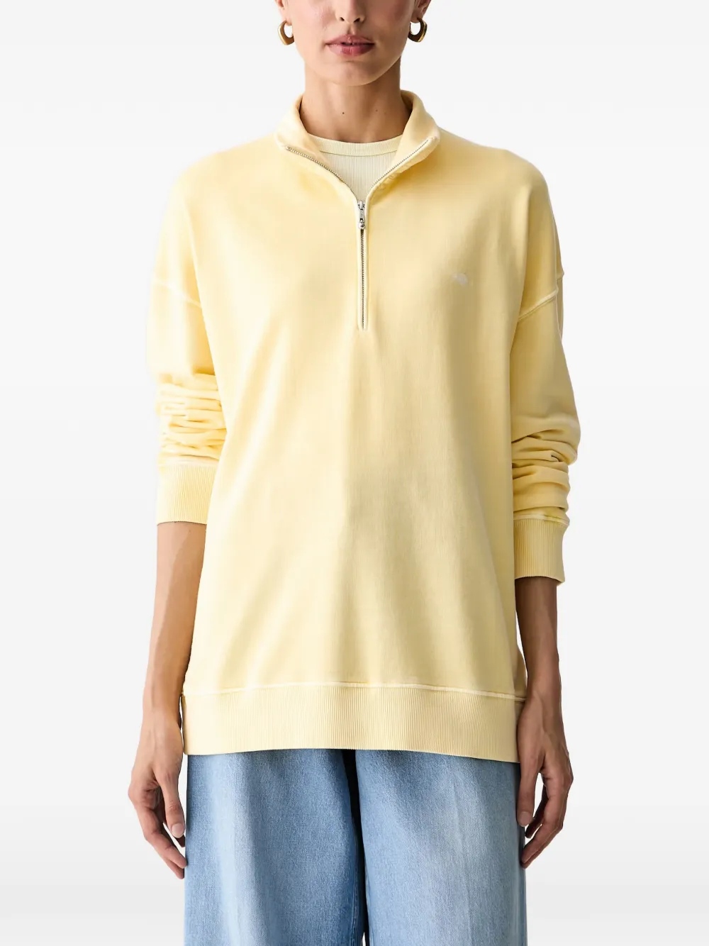 Gant quarter-zip logo-embroidered sweater - Gelb