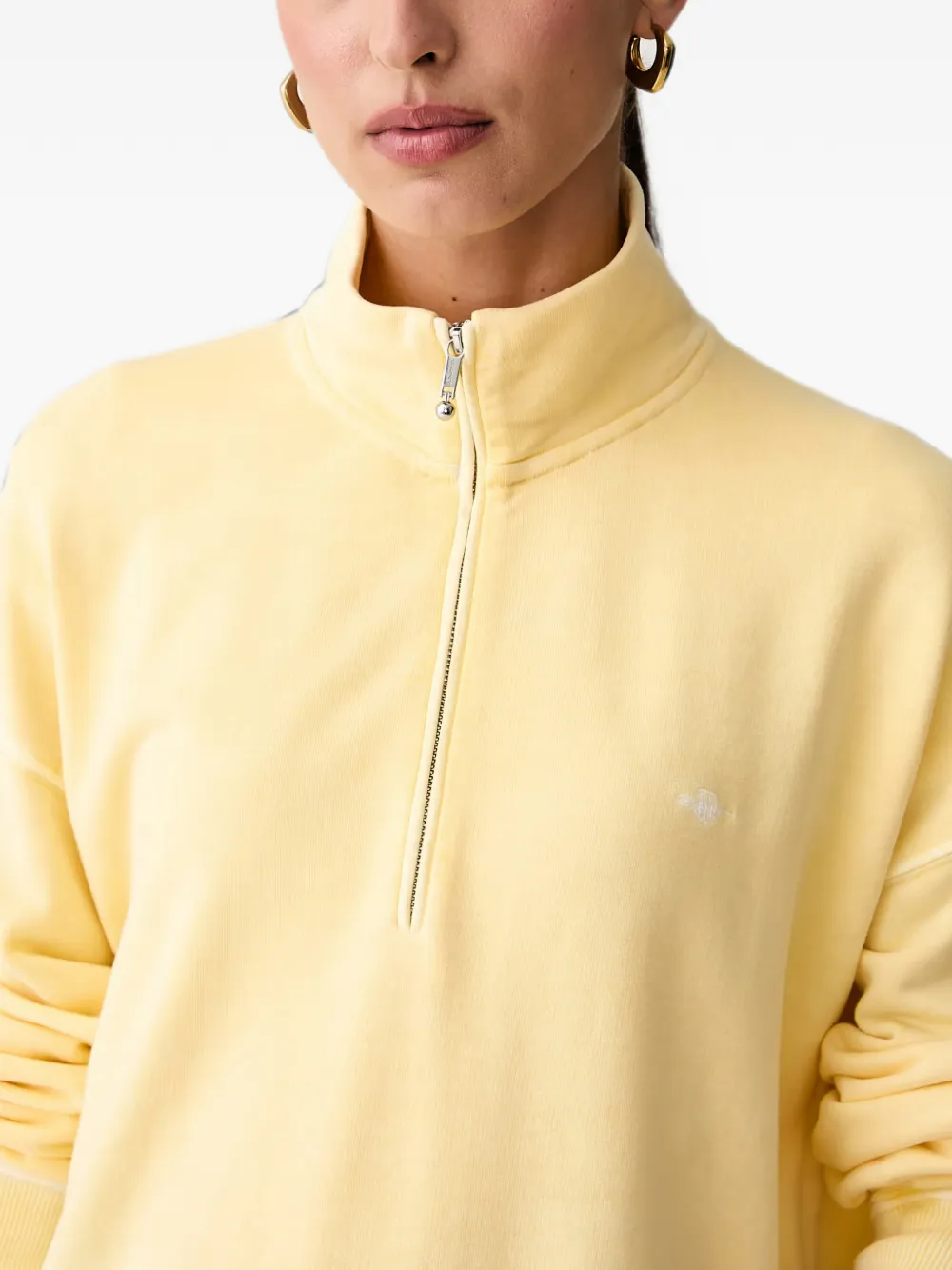 Gant Trui met geborduurd logo en kwartrits Geel