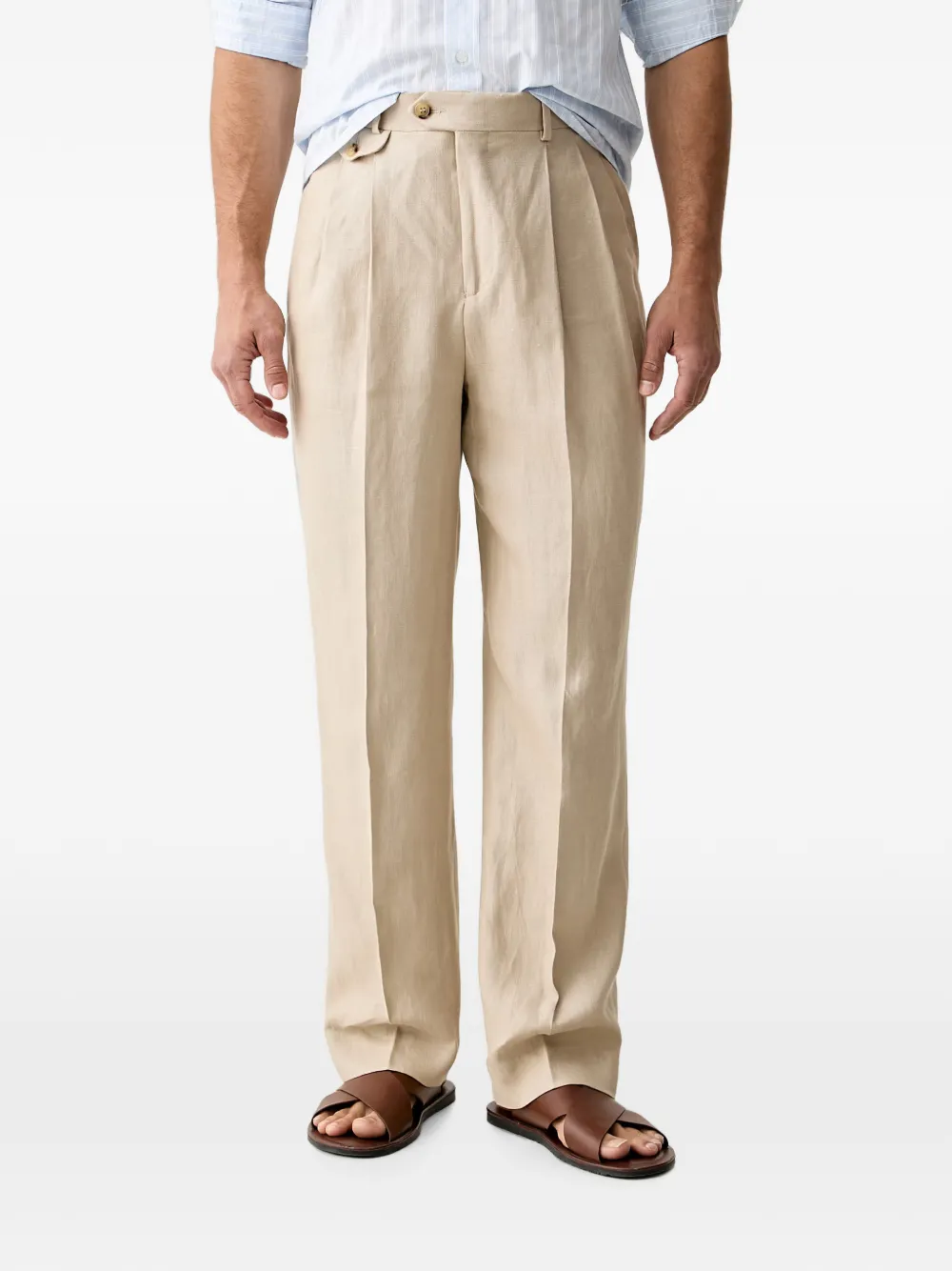 Gant linen tailored trousers - Nude