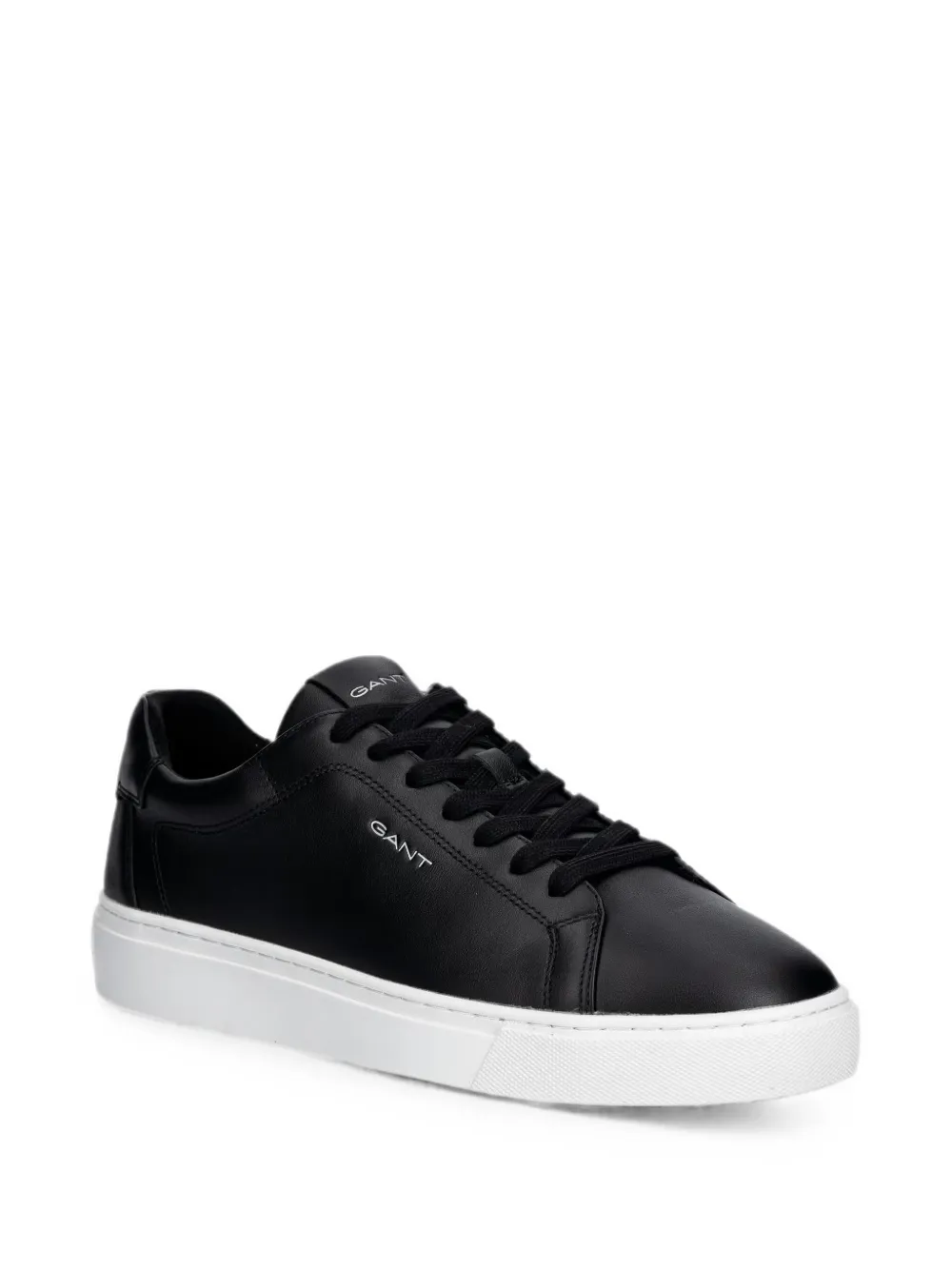 Gant logo-print leather sneakers Zwart