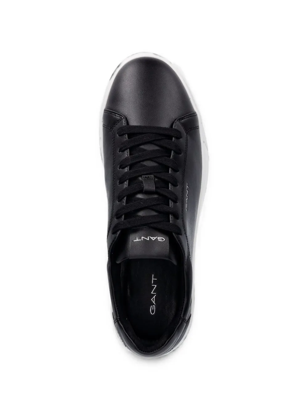 Gant logo-print leather sneakers Zwart