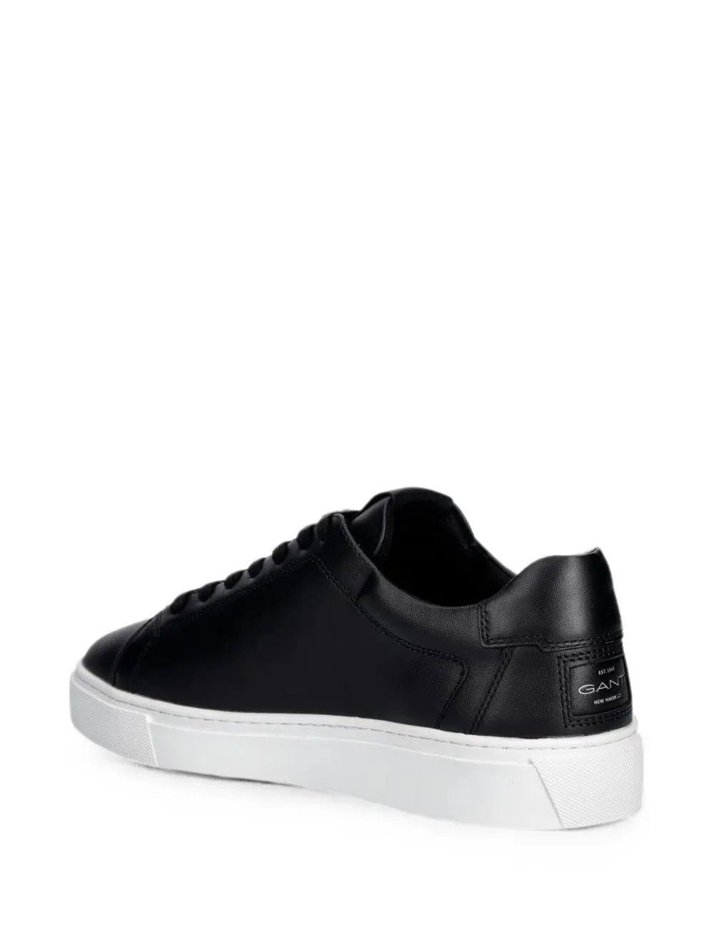 Gant logo-print leather sneakers Zwart