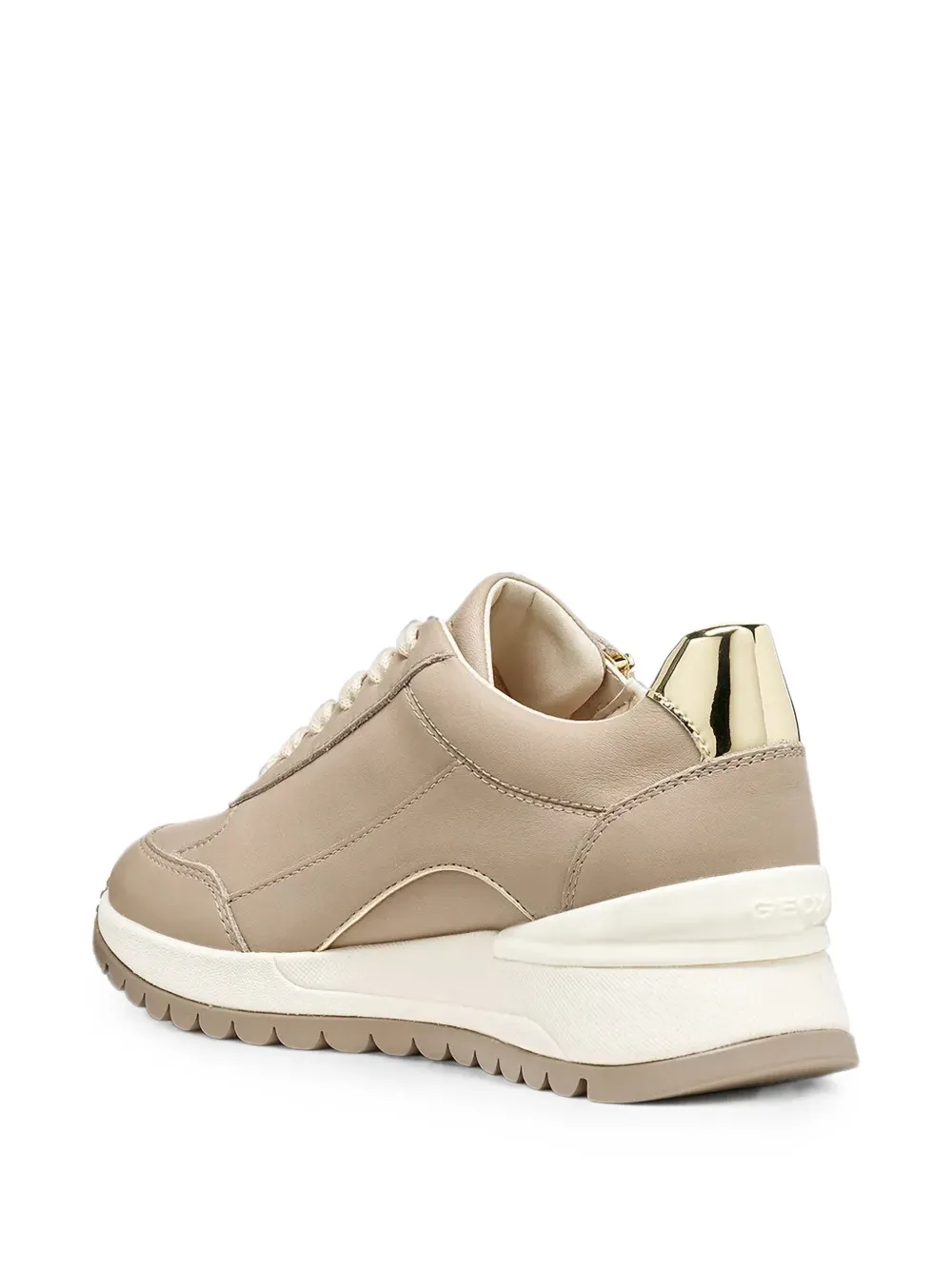 Geox Desya side-zip leather sneakers Beige