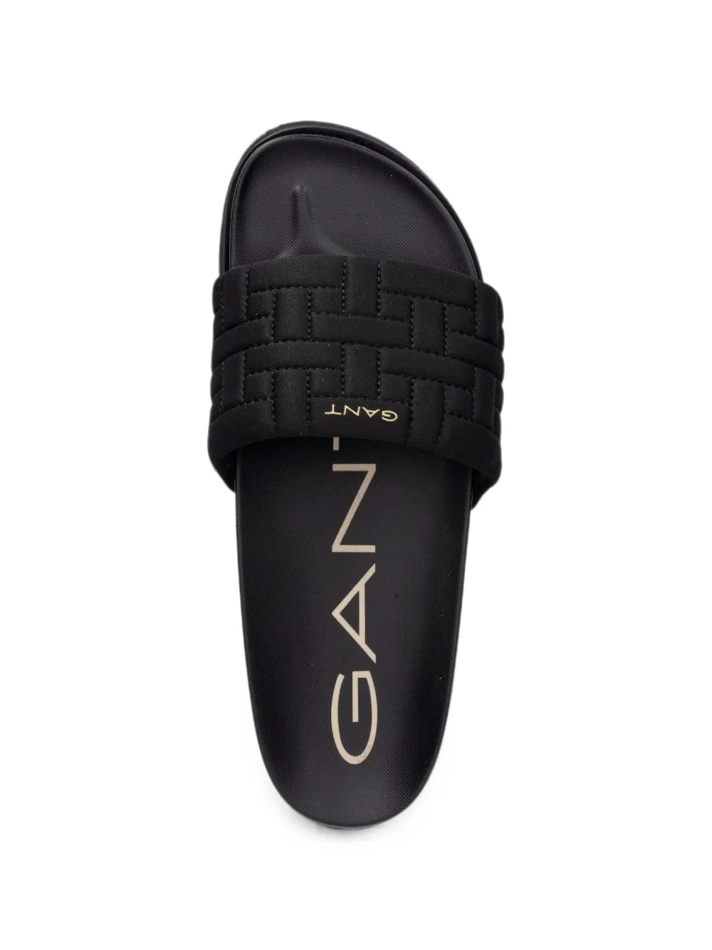 Gant quilted-strap slides Zwart