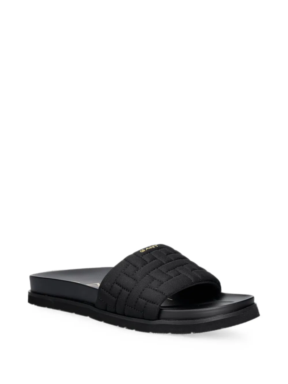 Gant quilted-strap slides Zwart
