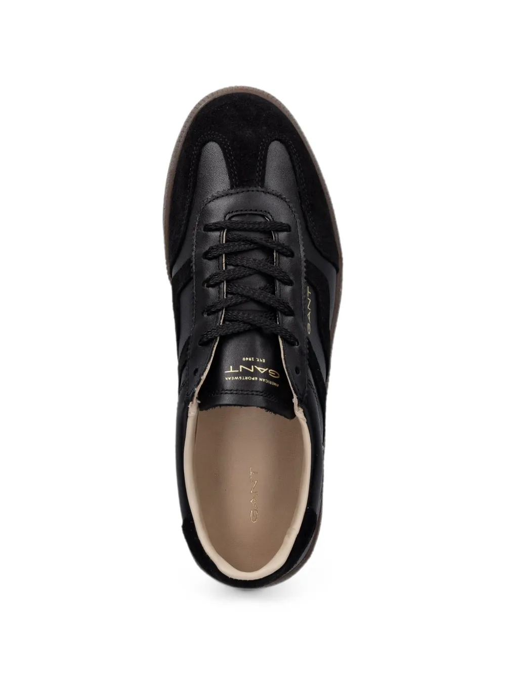 Gant suede-panelled leather sneakers Zwart