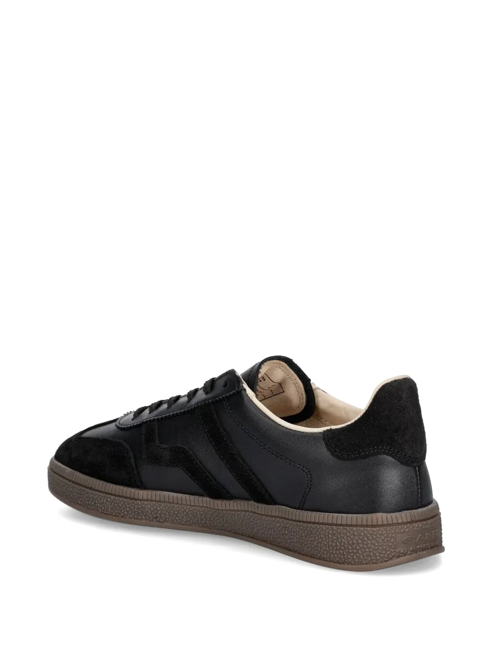 Gant suede-panelled leather sneakers Zwart