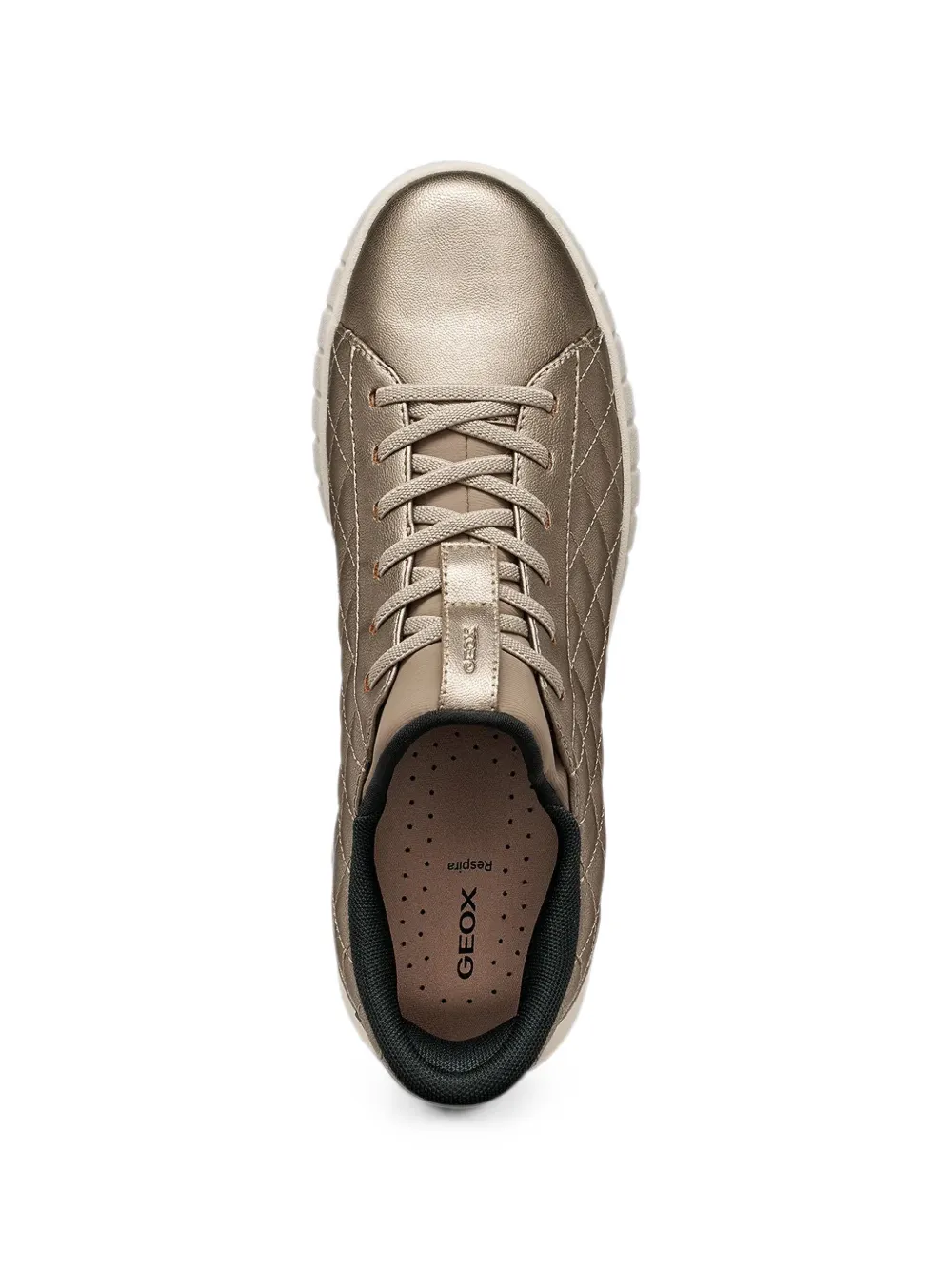 Geox quilted metallic sneakers Goud