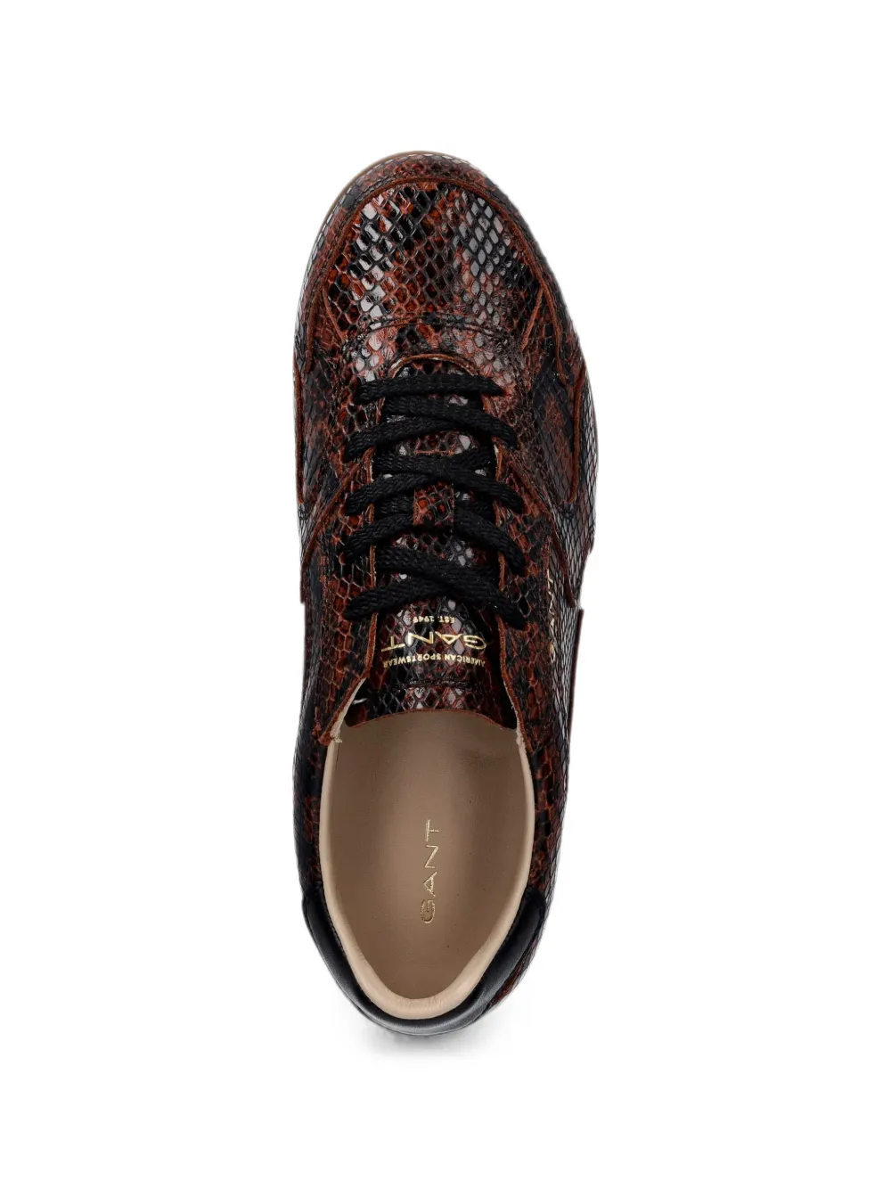 Gant snakeskin-effect lace-up sneakers Bruin