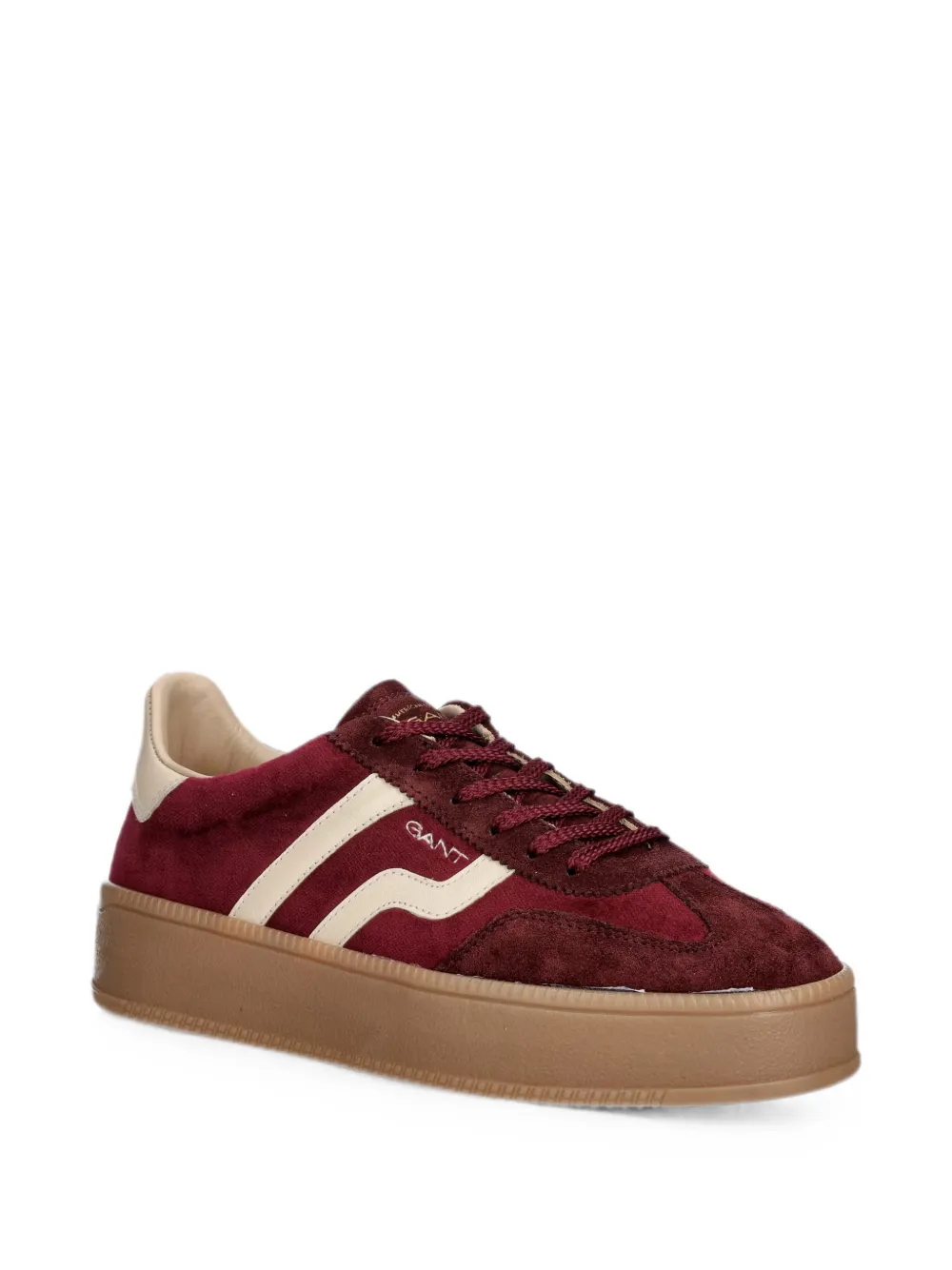 Gant suede-panelled platform sneakers Rood