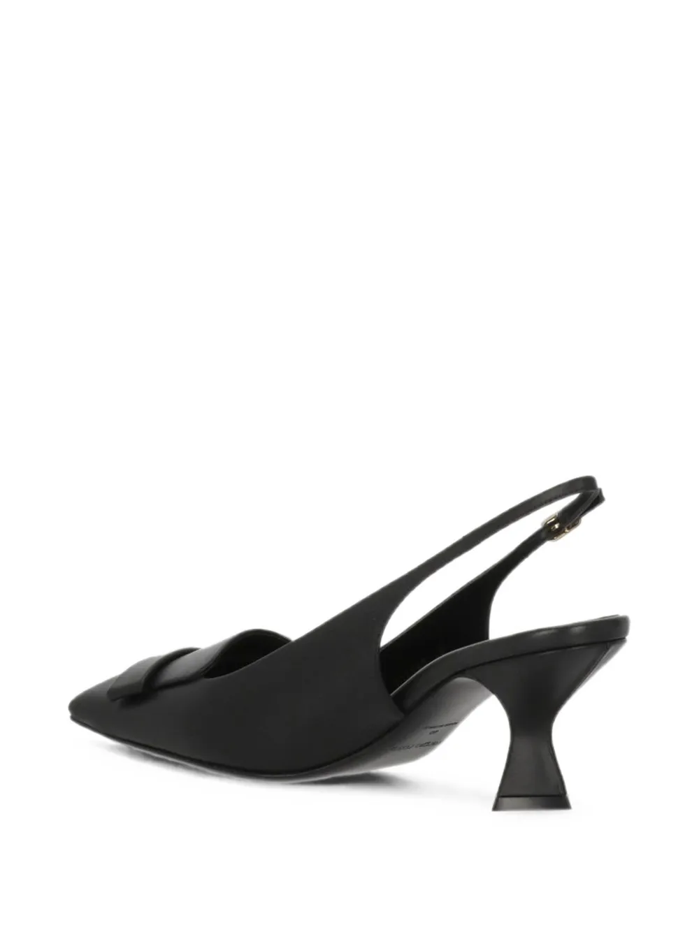 Sergio Rossi plaque-detail squared-toe slingback pumps Zwart