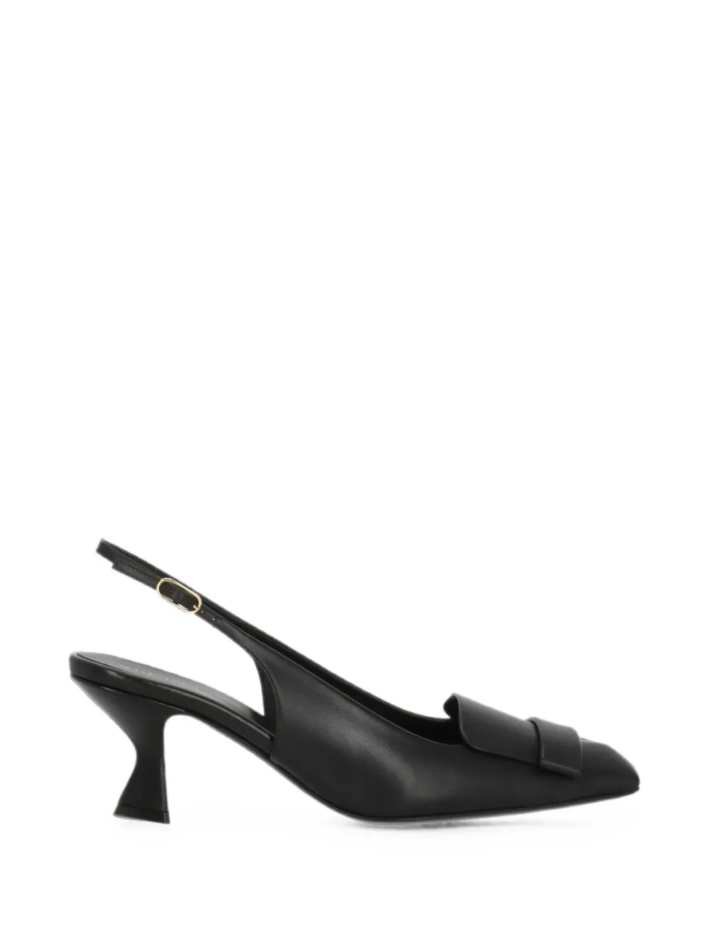 Sergio Rossi plaque-detail squared-toe slingback pumps Zwart
