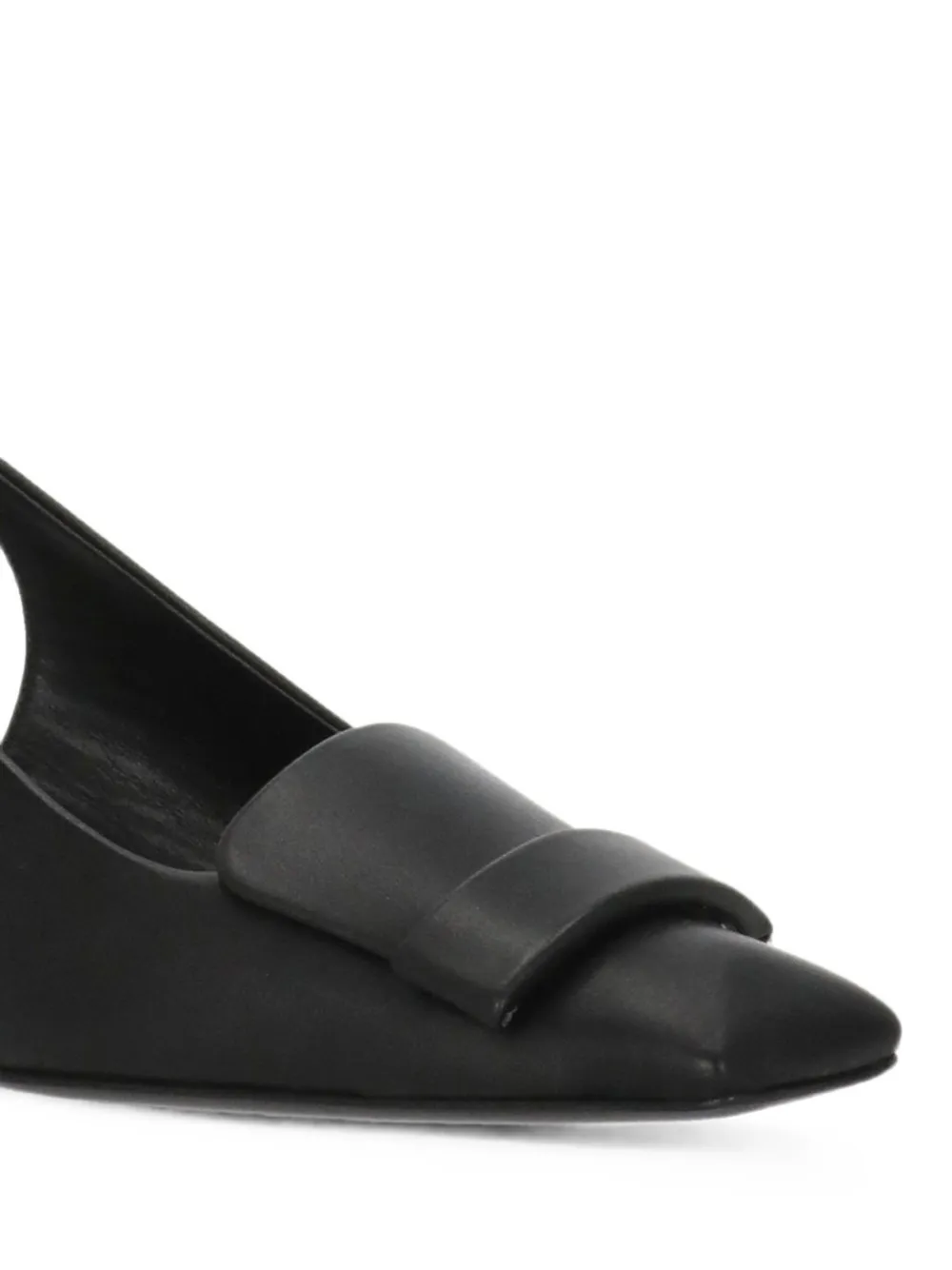 Sergio Rossi plaque-detail squared-toe slingback pumps Zwart