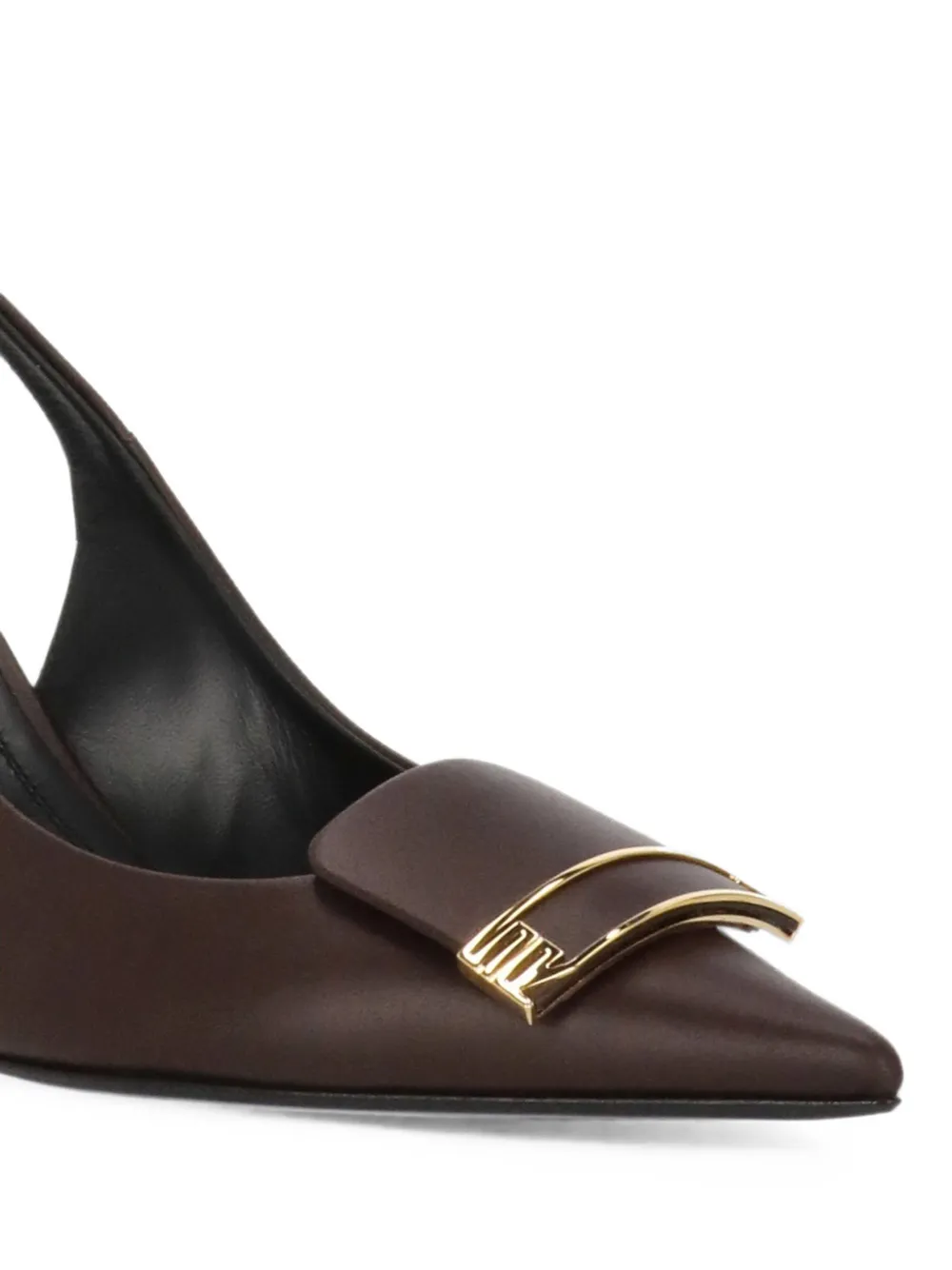 Sergio Rossi Sr Evolv plaque-detail pointed-toe slingback pumps Rood
