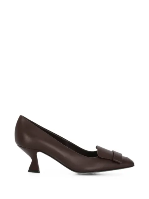 Sergio Rossi plaque-detail squared-toe heeled pumps