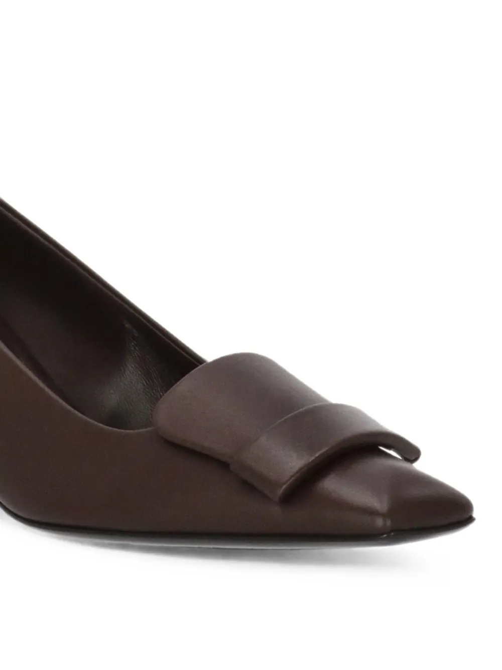 Sergio Rossi plaque-detail squared-toe heeled pumps Rood