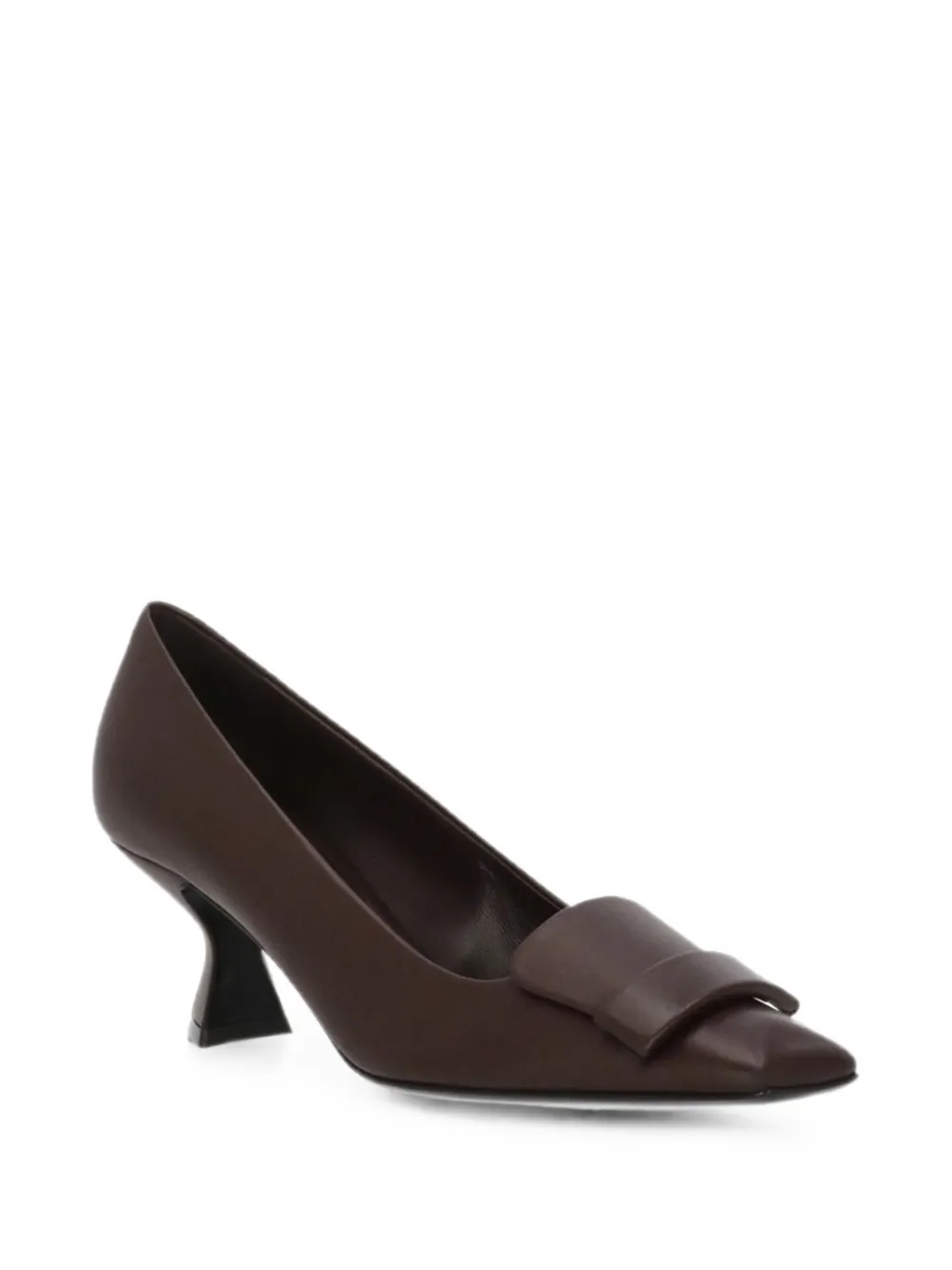 Sergio Rossi plaque-detail squared-toe heeled pumps Rood