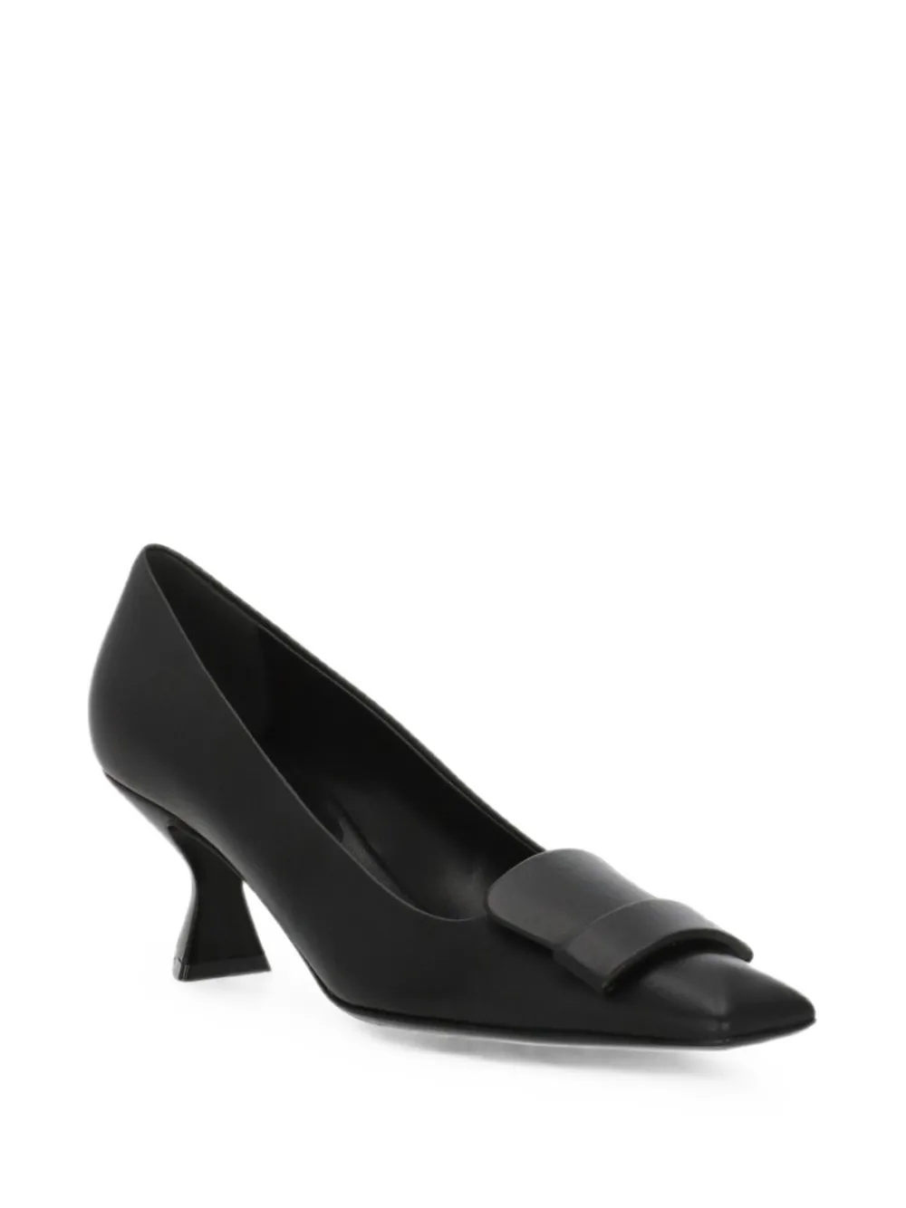 Sergio Rossi plaque-detail squared-toe heeled pumps Zwart