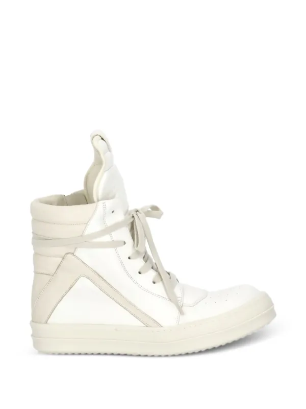 Rick Owens Geobasket high-top Leather Sneakers | Wit | FARFETCH NL