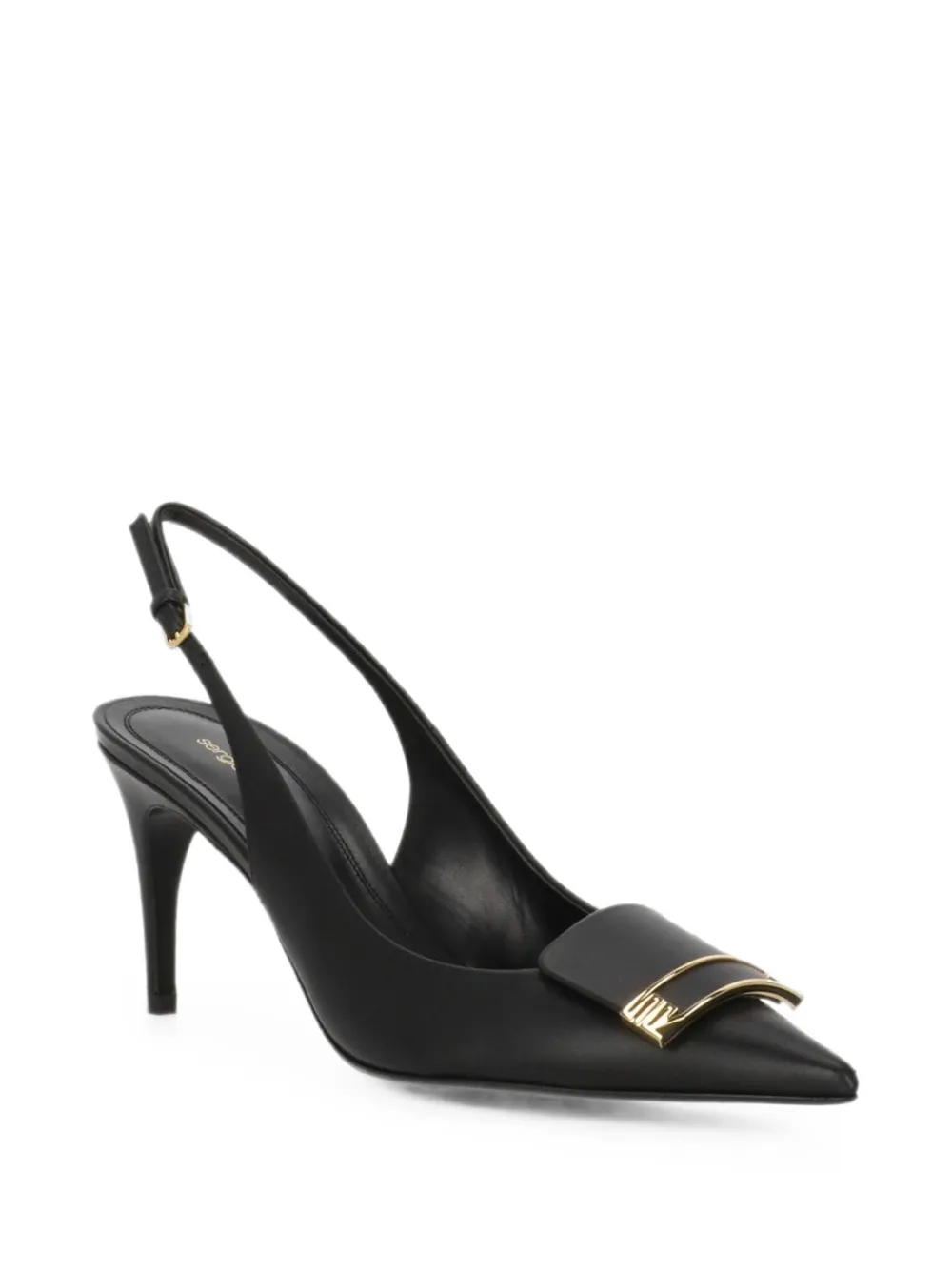 Sergio Rossi Sr Evolv plaque-detail slingback pumps Zwart