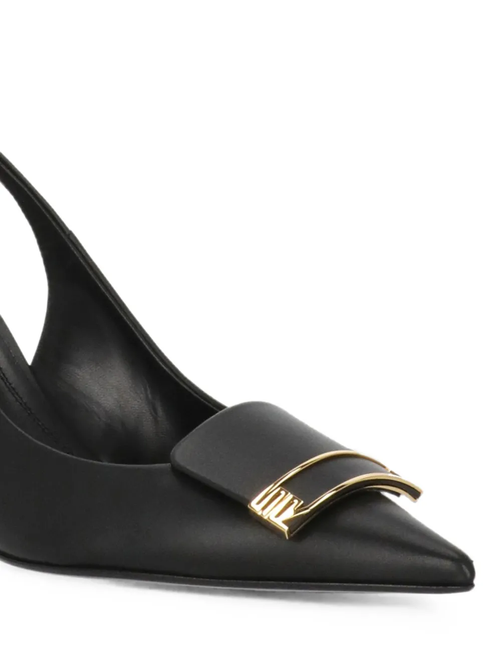 Sergio Rossi Sr Evolv plaque-detail slingback pumps Zwart