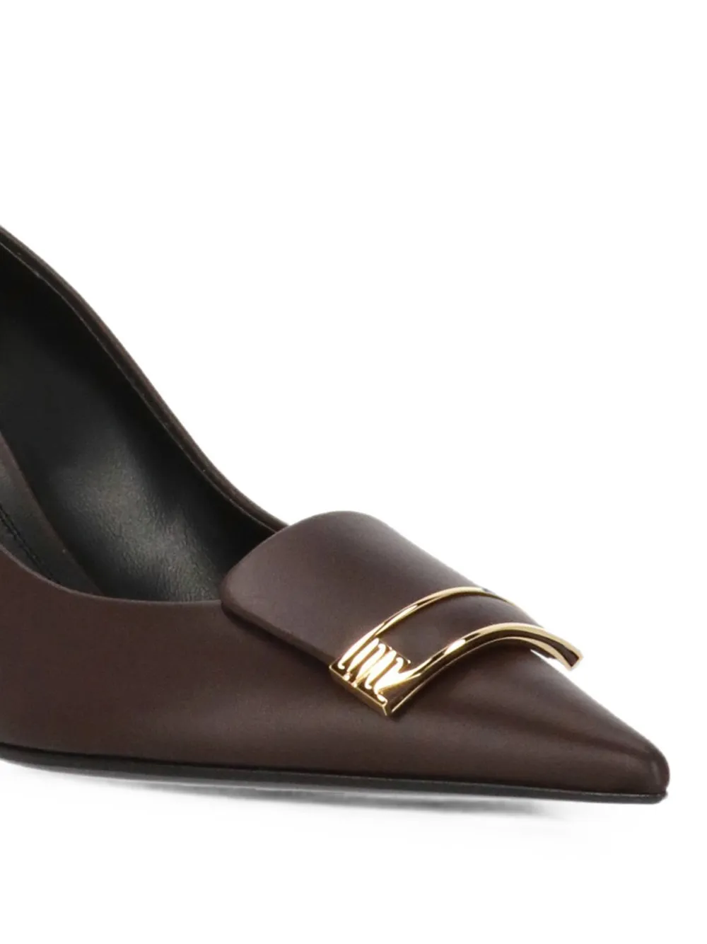 Sergio Rossi Sr Evolv plaque-detail pointed-toe heeled pumps Rood