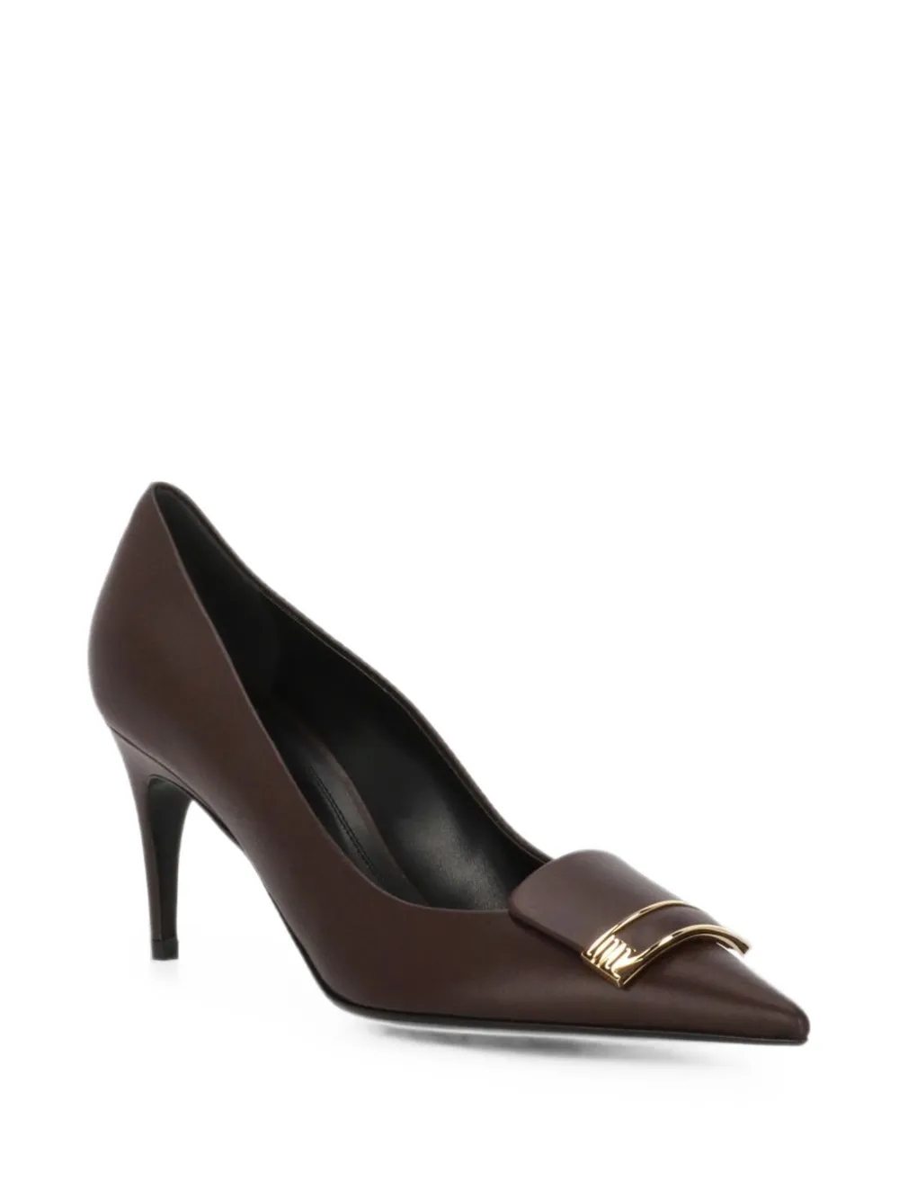 Sergio Rossi Sr Evolv plaque-detail pointed-toe heeled pumps Rood