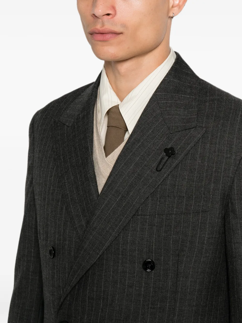 Lardini Blazer met krijtstreep Grijs