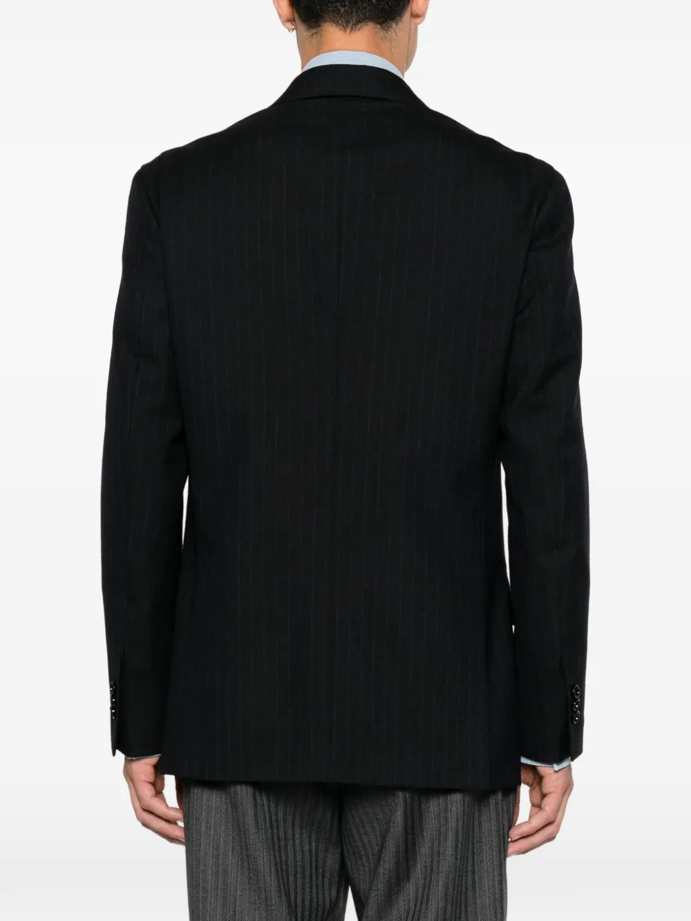 Lardini Blazer met krijtstreep en dubbele rij knopen Blauw
